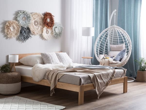 Springmadras Hvid med Gråt Bambusstof Latex Super King Size 180cm Medium Fast