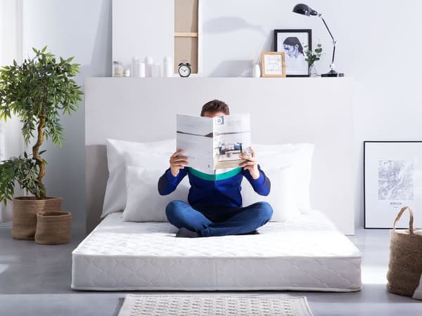 Madras Hvidt Stof 160 x 200 cm 2 Pers Blød Trykaflastende Seng Skummadras til Seng i Allergivenlig Medium Hård Soveværelse Tilbehør God Søvn
