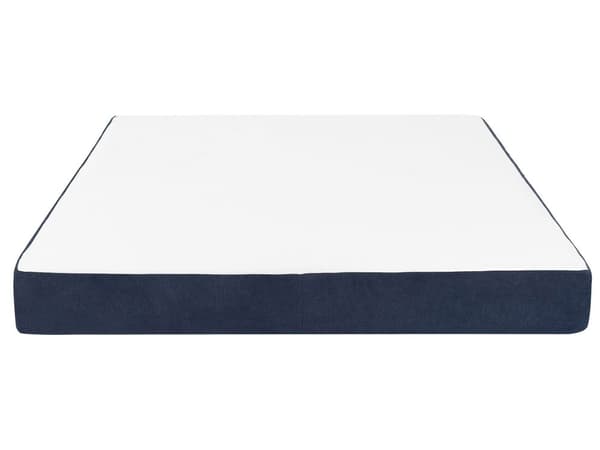 Dobbelt skummadras Hvid og Blå 160 x 200 cm Komfortabel Medium Fasthed