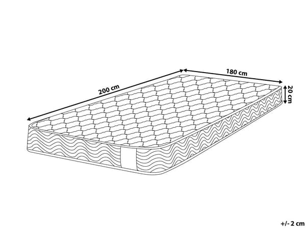 Resårmadrass Vit Tyg Fast 180 x 200 cm till Dubbelsäng Skum