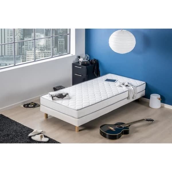 Skummadrass 90 x 190 - Firmkomfort - Tjocklek 16 cm - DEKO DREAM Kiva