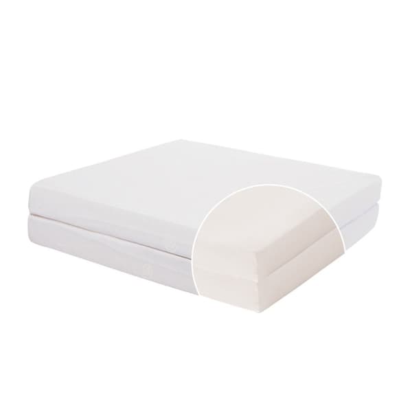 CANDIDE Fällbar madrass 2 delar Ecru - 60x120 cm