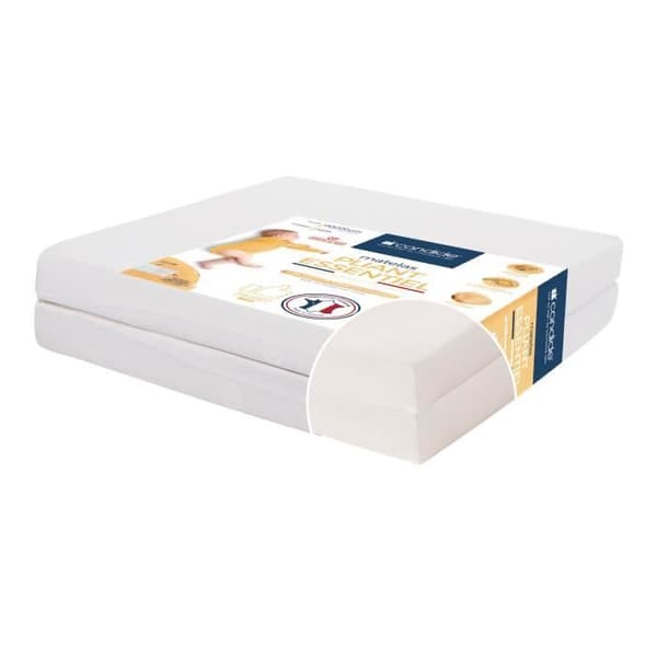 CANDIDE Fällbar madrass 2 delar Ecru - 60x120 cm