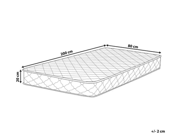 Madras Hvidt Stof 80 x 200 cm Enkelt Mands Trykaflastende Skummadras til Børneseng i Allergivenlig Medium Hård Soveværelse Tilbehør God Søvn