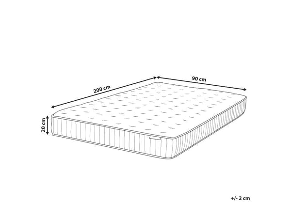 Resårmadrass 90 x 200 cm Medelfast