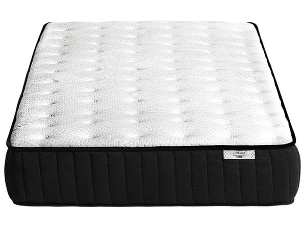 Springmadras Sort Hvid Skum og Latex 90 x 200 cm Blød Enkelt Børne Madras Fast Hård til Seng Soveværelse God Nat Søvn Indretning Tilbehør