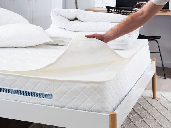 Springmadras Hvid Polyester 140 x 200 cm Dobbeltseng Madras Åndbar Luft Kølende Cirkulation Moderne Medium til Voksen Inspiration Soveværelse