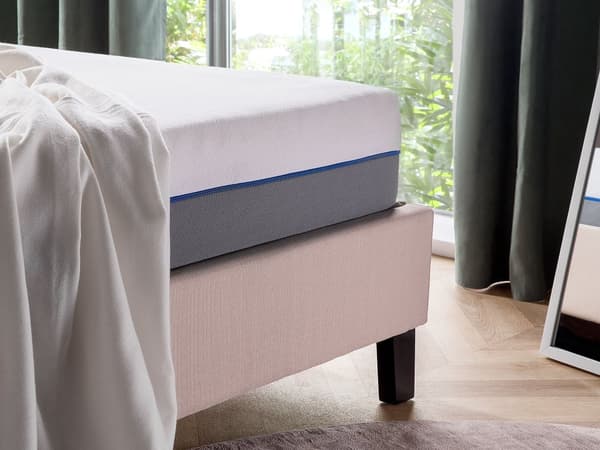 Madras Hvid Grå Polyester og Memoryskum 80 x 200 cm Skummadras til Junior Teenager Enkeltstørrelse Børneseng Skumgummi Medium Hård