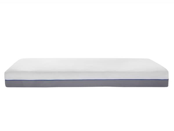 Madras Hvid Grå Polyester og Memoryskum 80 x 200 cm Skummadras til Junior Teenager Enkeltstørrelse Børneseng Skumgummi Medium Hård