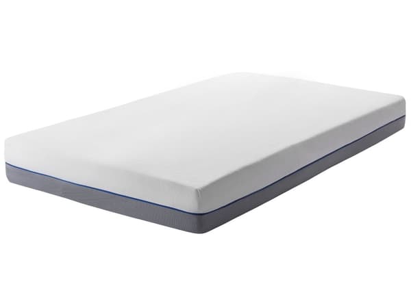 Madras Hvid Grå Polyester og Memoryskum 80 x 200 cm Skummadras til Junior Teenager Enkeltstørrelse Børneseng Skumgummi Medium Hård