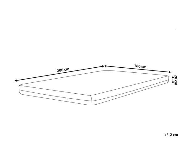 Skummadrass Vit och Grå Tyg Memoryskum 180 x 200 cm Fast