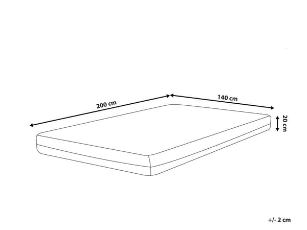 Skummadrass Vit och Grå Tyg Memoryskum 140 x 200 cm Fast
