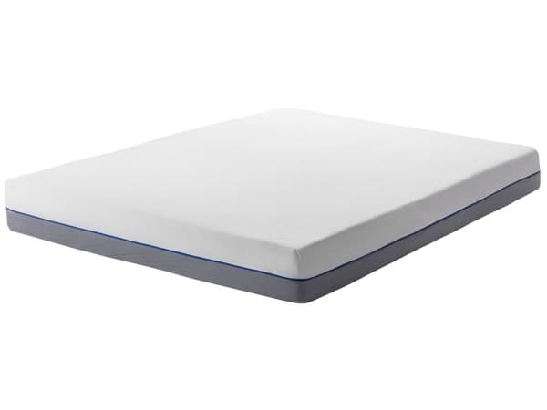 Madras Hvid Grå Polyester og Memoryskum 180 x 200 cm Dobbeltseng Skummadras til Teenager Voksen Tilpasser Kroppen Skumgummi Hård Soveværelse