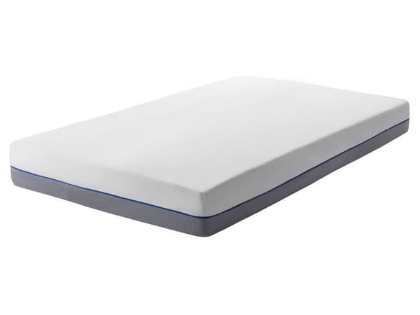Madras Hvid Grå Polyester og Memoryskum 80 x 200 cm Skummadras til Junior Teenager Enkeltstørrelse Børneseng Skumgummi Hård