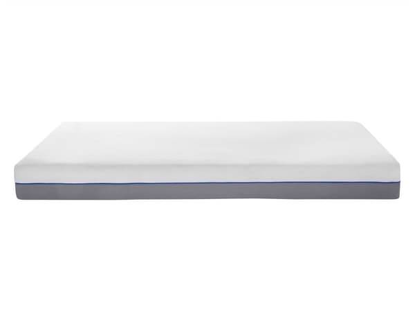 Madras Hvid Grå Polyester og Memoryskum 140 x 200 cm Dobbeltseng Skummadras til Teenager Voksen Tilpasser Kroppen Skumgummi Hård Soveværelse
