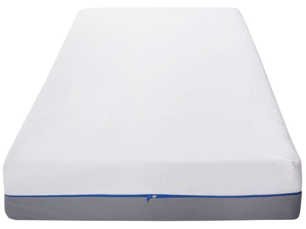 Madras Hvid Grå Polyester og Memoryskum 90 x 200 cm Enkeltseng Skummadras til Junior Teenager Enkeltstørrelse Børneseng Skumgummi Hård