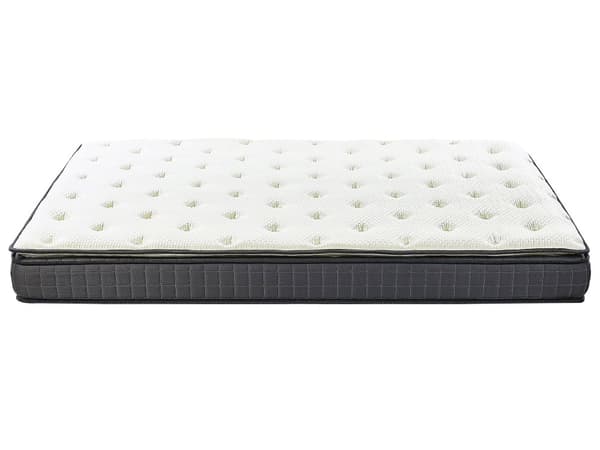 Madras Hvid Grå Memory Skum og Polyester 180 x 200 cm 2 Personers Enkelt Skummadras til Seng Ryg Ortopædisk Hårde Topmadras Medium Fast