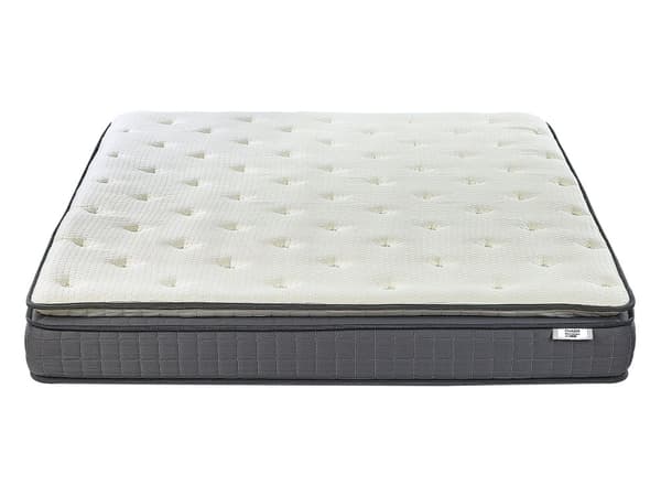 Madras Hvid Grå Memory Skum og Polyester 140 x 200 cm Enkelt Skummadras til Seng Ryg Ortopædisk Topmadras Halvanden Mands Madras Medium Fast