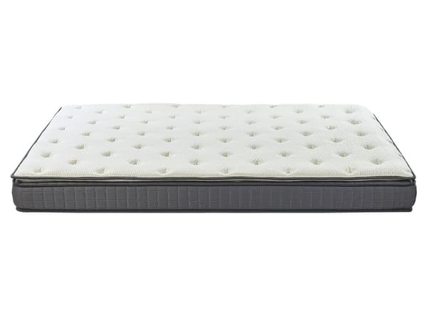 Madras Hvid Grå Memory Skum og Polyester 160 x 200 cm 2 Personers Enkelt Skummadras til Seng Ryg Ortopædisk Topmadras Bambusbetræk Hårde Fast