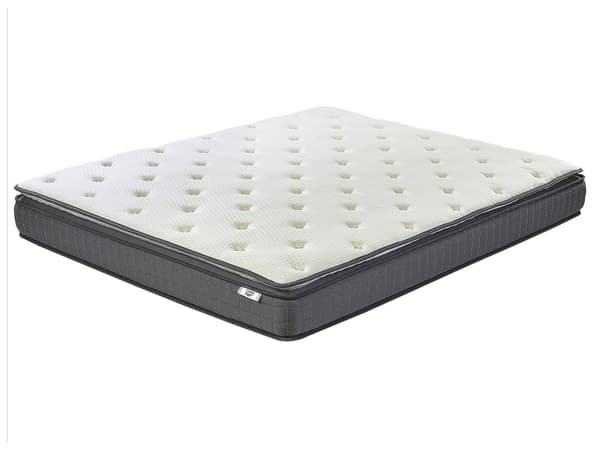 Madras Hvid Grå Memory Skum og Polyester 160 x 200 cm 2 Personers Enkelt Skummadras til Seng Ryg Ortopædisk Topmadras Bambusbetræk Hårde Fast