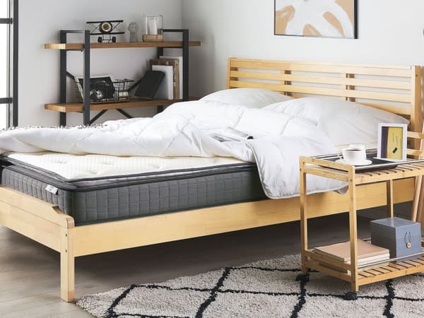 Memory Foam Madras Hvid EU Super King Size 180 x 200 cm Bambusbetræk fast