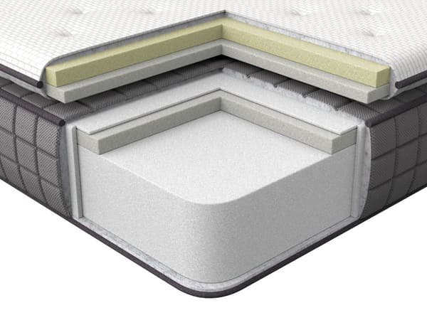 Memory Foam Madras Hvid EU Super King Size 180 x 200 cm Bambusbetræk fast