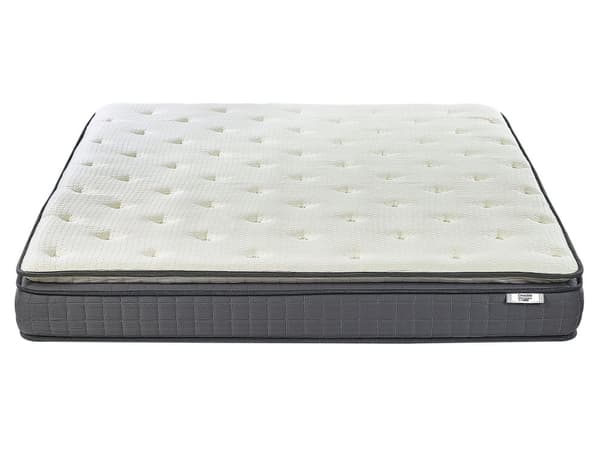 Madras Hvid Grå Memory Skum og Polyester 160 x 200 cm 2 Personers Enkelt Skummadras til Seng Ryg Ortopædisk Topmadras Bambusbetræk Medium Fast