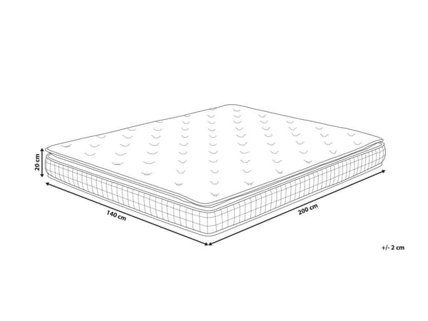 Memory Foam Madrass Vit Dubbelsäng 140 x 200 cm Bambu Skydd Medium Fast
