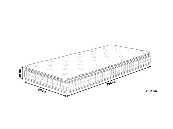 Memory Foam Madrass Vit Enkelsäng 90 x 200 cm Bambu Skydd Fast