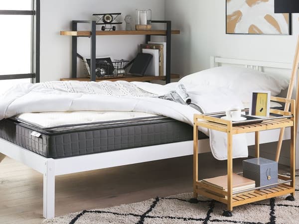 Memory Foam Madrass Vit Enkelsäng 90 x 200 cm Bambu Skydd Fast