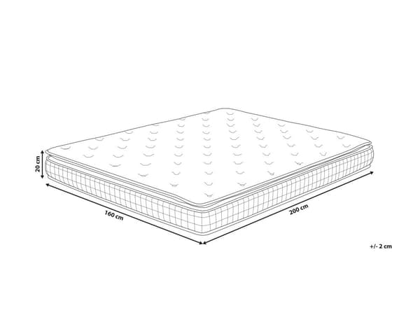 Memory Foam Madrass Vit Dubbelsäng 160 x 200 cm Bambu Skydd Medium Fast