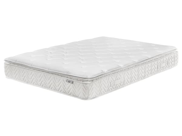 Springmadras Beige Bambusstof Memoryskum Pocketfjedre 160 x 200 cm Dobbeltseng Topmadras Super King Size Medium Hård Aftageligt Betræk