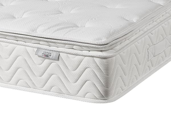 Springmadras Beige Bambusstof Memoryskum Pocketfjedre 180 x 200 cm Dobbeltseng Topmadras Super King Size Medium Hård Aftageligt Betræk
