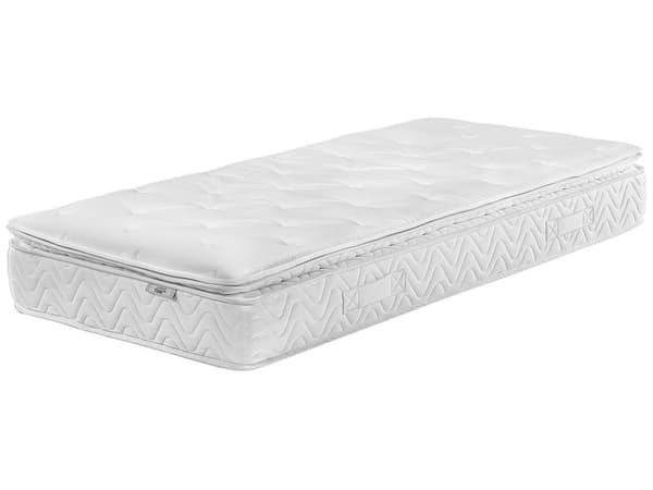 Springmadras Beige Bambusstof Memoryskum Pocketfjedre 90 x 200 cm Enkeltseng Topmadras Super King Size Medium Hård Aftageligt Betræk