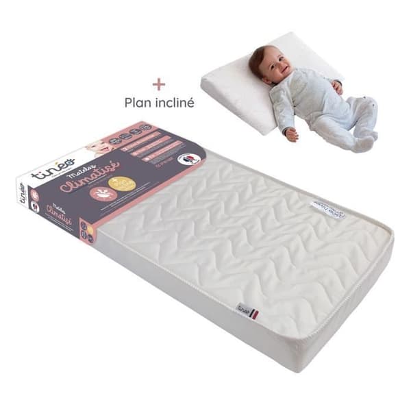 TINEO Luftkonditionerad madrass 60x120 cm + lutande plan 15 ° (set)