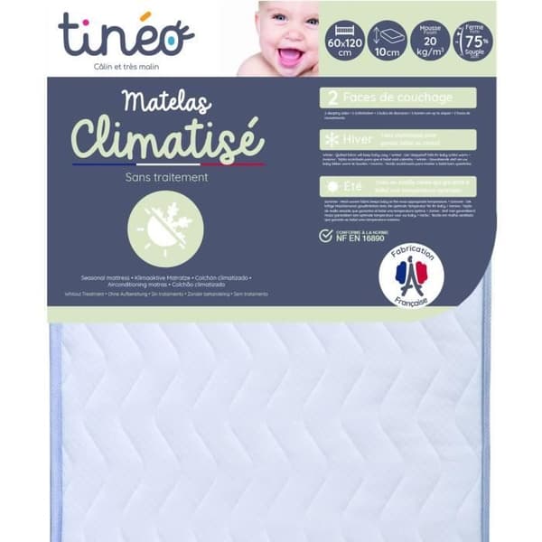TINEO Luftkonditionerad madrass 60x120x10