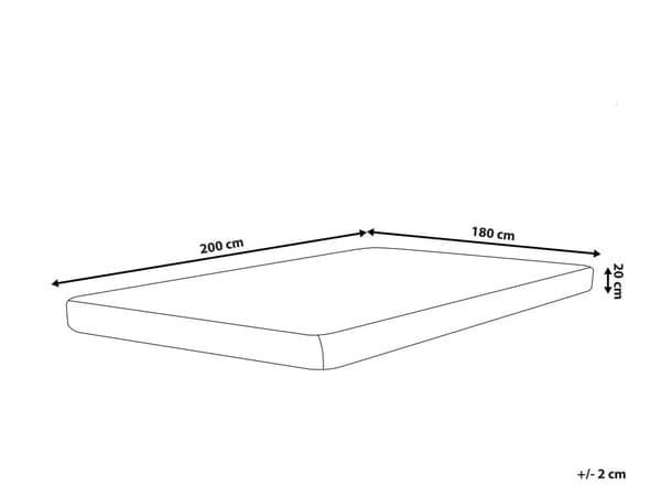 Skummadrass 180 x 200 cm Middels hardt minneskum