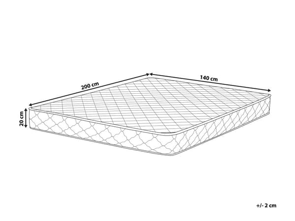 Madrass Hvit Stoff 190 x 200 cm Dobbeltsidig Lommefjær Allergivennlig Fast Medium fast Soverom