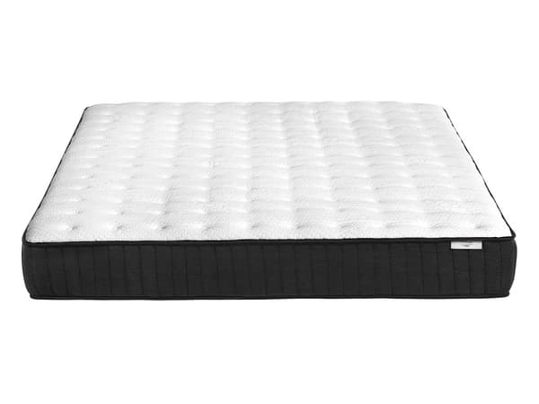 Springmadrass Svart med Hvit 140 x 200 cm Trekk Fast Hardhetsgrad Slitesterk Soverom Moderne