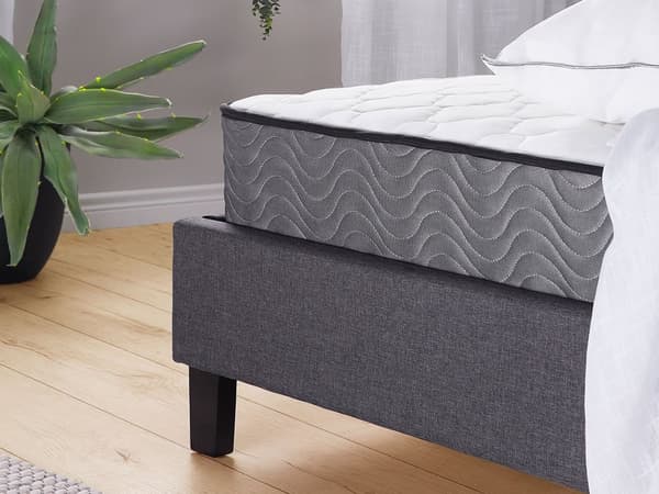 Stoffmadrass Hvit med Pocketfjærer 160 x 200 cm Fast Hardhet