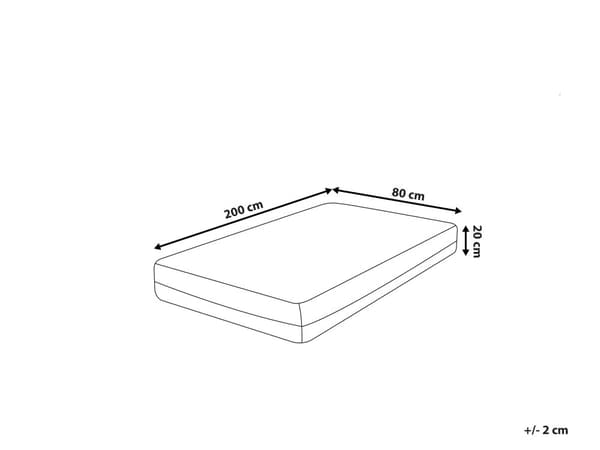 Madrass i hvitgrå polyester og minneskum 80 x 200 cm Skummadrass til barneseng med skumgummi til junior og tenåring i én størrelse
