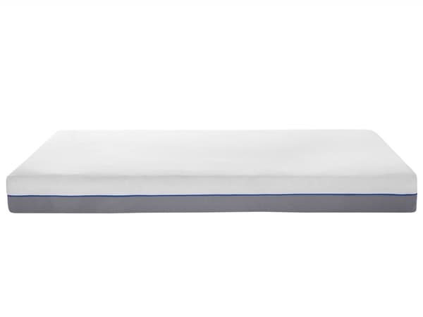 Madrass Hvit Grå Polyester og Memory Foam 180 x 200 cm Dobbeltseng Skummadrass for Tenåring Voksen Kroppstilpasset Skumgummi Hardt Soverom