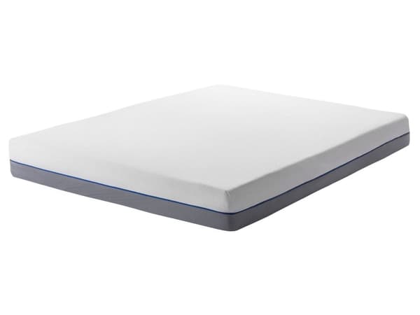 Madrass Hvit Grå Polyester og Memory Foam 160 x 200 cm Dobbeltseng Skummadrass for Tenåring Voksen Kroppstilpasset Skumgummi Hardt Soverom