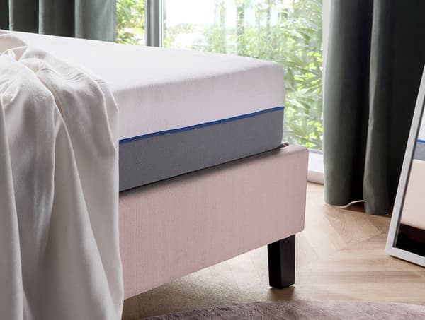 Madrass i hvitgrå polyester og minneskum 90 x 200 cm Skummadrass til barneseng med skumgummi til junior og tenåring i én størrelse