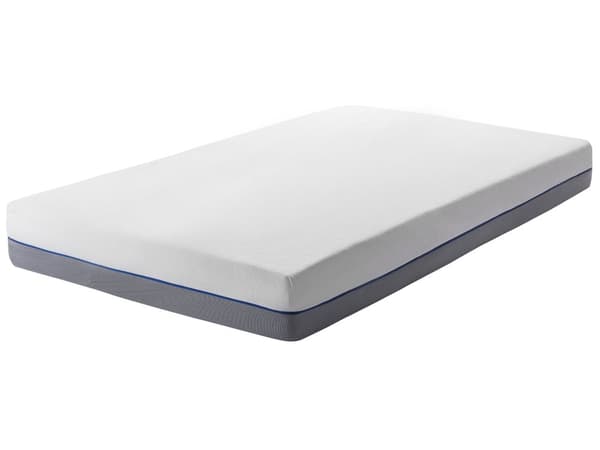 Madrass i hvitgrå polyester og minneskum 90 x 200 cm Skummadrass til barneseng med skumgummi til junior og tenåring i én størrelse