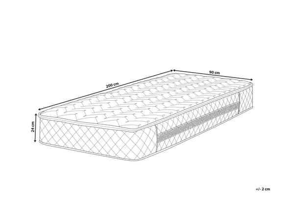 Fjærmadrass Hvit Polyester 90 x 200 cm Enkel Juniormadrass Pustende Luftkjølende Sirkulasjon Moderne Medium Barnemadrass Inspirasjon God Søvn