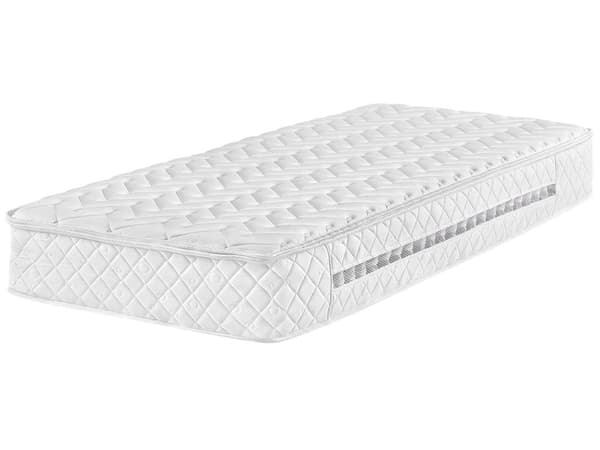 Fjærmadrass Hvit Polyester 90 x 200 cm Enkel Juniormadrass Pustende Luftkjølende Sirkulasjon Moderne Medium Barnemadrass Inspirasjon God Søvn