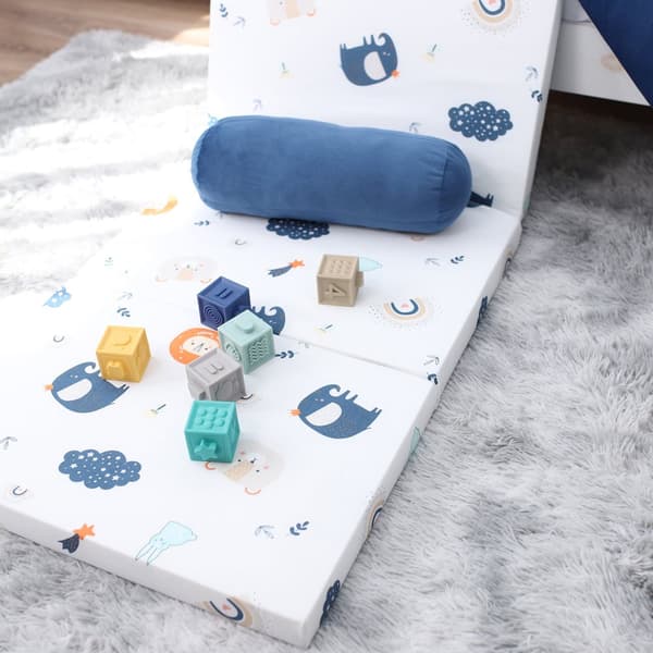 Matkasängyn patja 60x120 cm taitettava - paksu kokoontaitettava patja vauvalle kokoontaitettava patja lasten patja matkasänky 120x60 sateenkaari