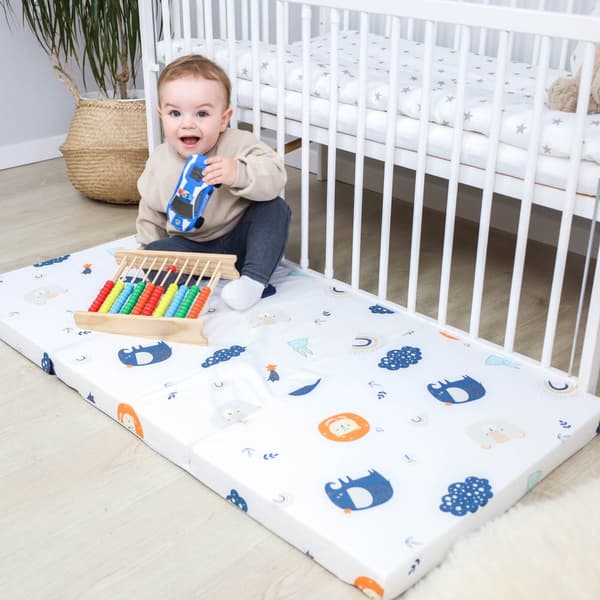 Matkasängyn patja 60x120 cm taitettava - paksu kokoontaitettava patja vauvalle kokoontaitettava patja lasten patja matkasänky 120x60 sateenkaari