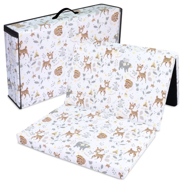 Rejseseng madras 60x120 cm foldbar - tyk foldbar madras til baby foldemadras børn madras rejseseng 120x60 hjorte